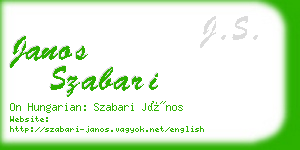 janos szabari business card